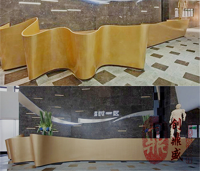 玻璃钢飘带造型前台